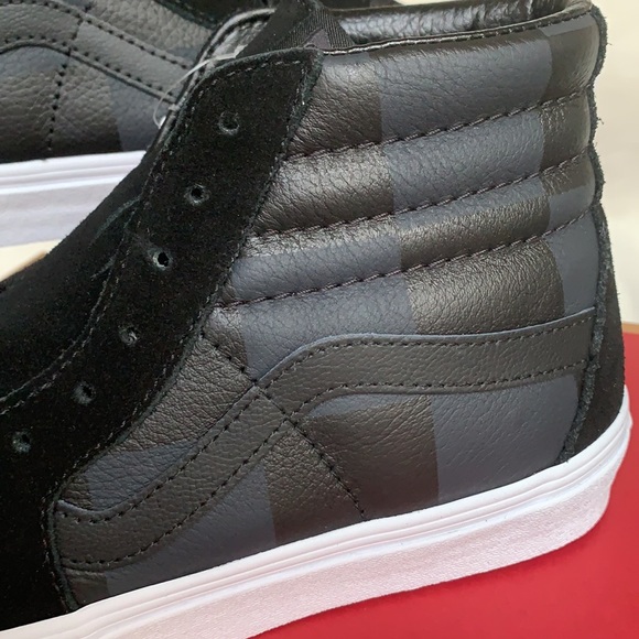 VANS SK8-Hi LEATHER/SUEDE CHECKERBOARD ASPHALT WMN - Picture 6 of 15